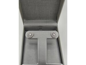 10.9mm Heart Shaped Sterling Silver Moissanite Stud Earring, Screwbacks